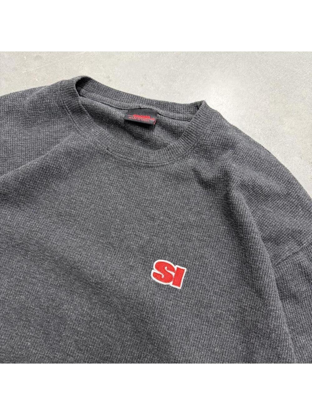 Sports Illustrated SI Waffle Knit Thermal Long Sleeve Shirt Men's XL Charcoal
